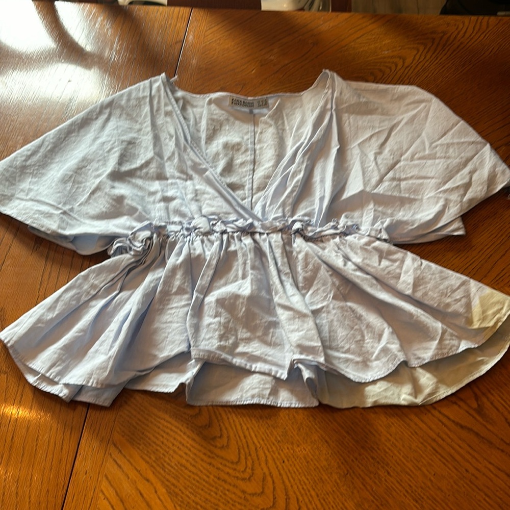 Zara top light blue